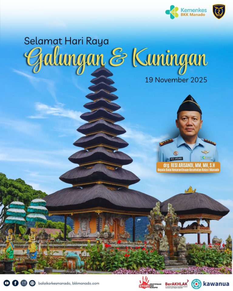 Rabu 19 November 2025, BKK Kelas I Manado Mengucakan Selamat Hari Raya Gulungan & Kuningan